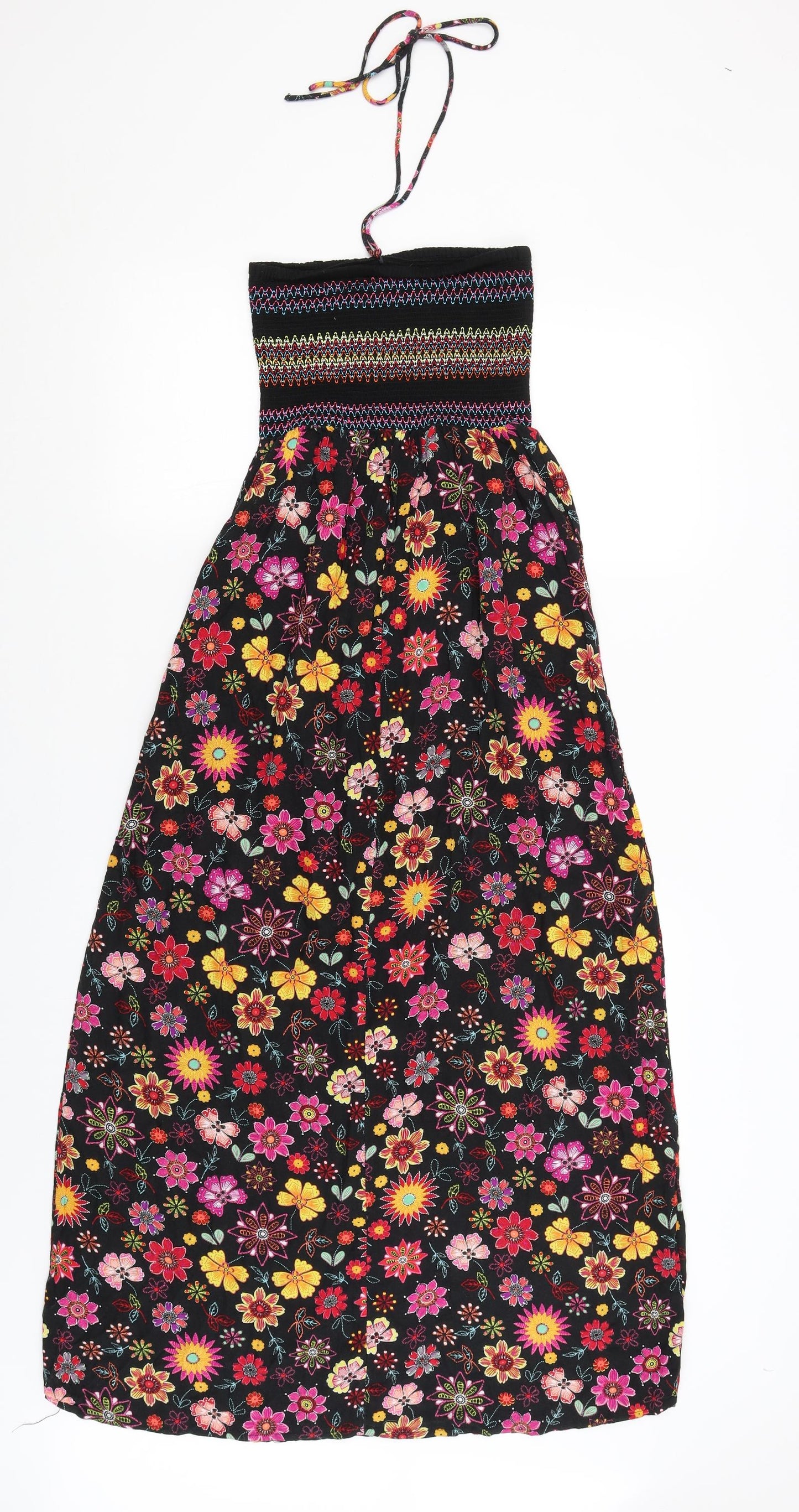 George Womens Black Floral  Fit & Flare  Size 8