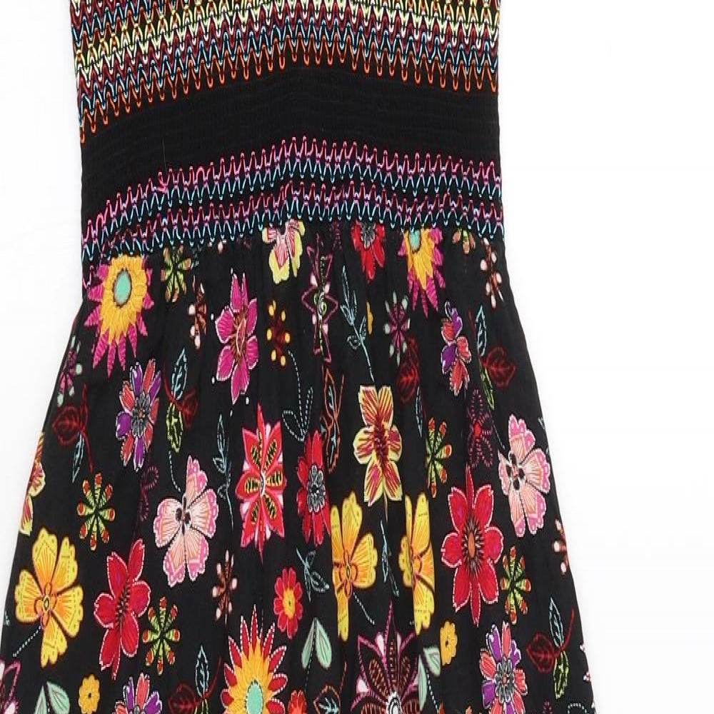 George Womens Black Floral  Fit & Flare  Size 8