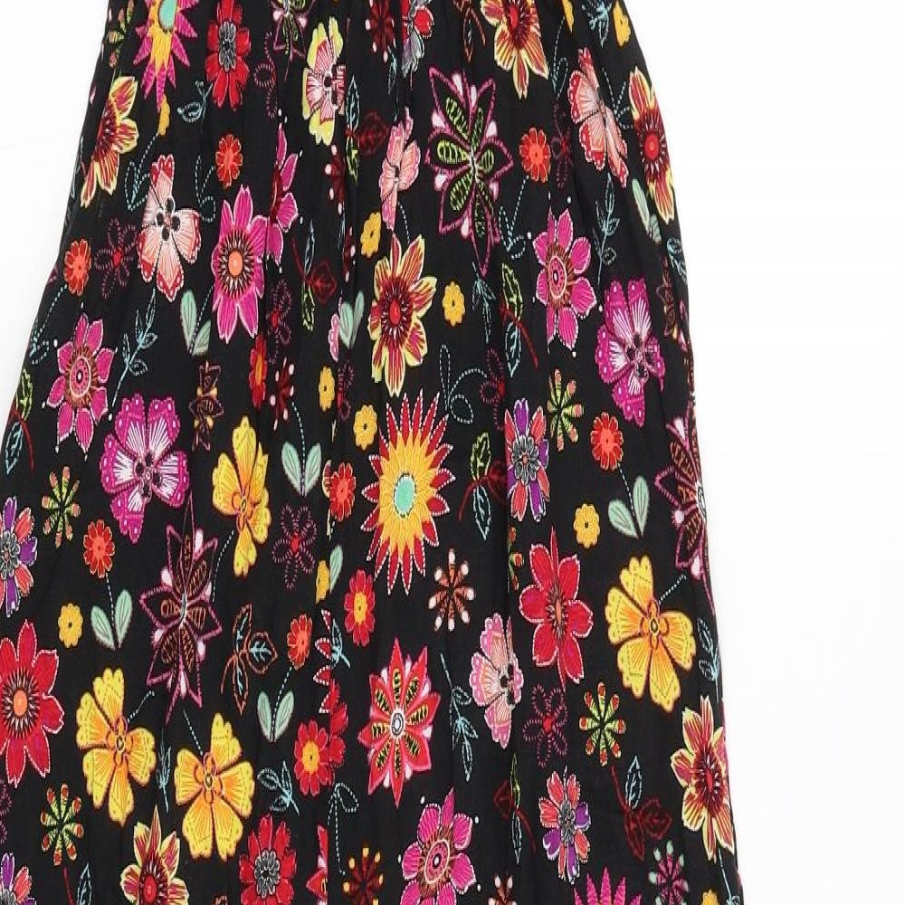 George Womens Black Floral  Fit & Flare  Size 8