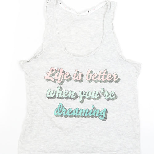 George Womens Grey   Basic Tank Size 8  - Life's Better When Dreaming