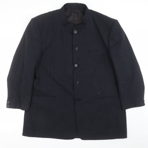 For Men Mens Blue Striped  Jacket Suit Jacket Size 46