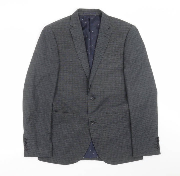 NEXT Mens Grey Check  Jacket Suit Jacket Size 36
