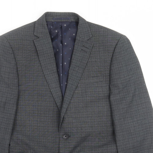 NEXT Mens Grey Check  Jacket Suit Jacket Size 36
