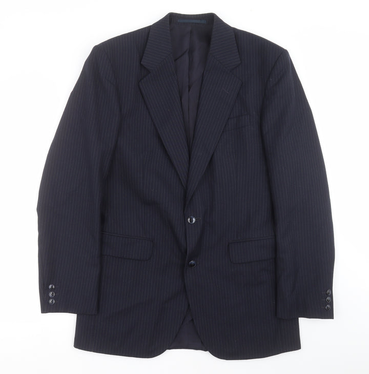 Moorcroft Mens Blue Striped Jacket Suit Jacket Size 40