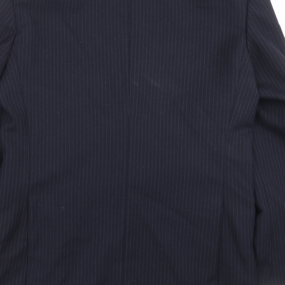 Moorcroft Mens Blue Striped  Jacket Suit Jacket Size 40