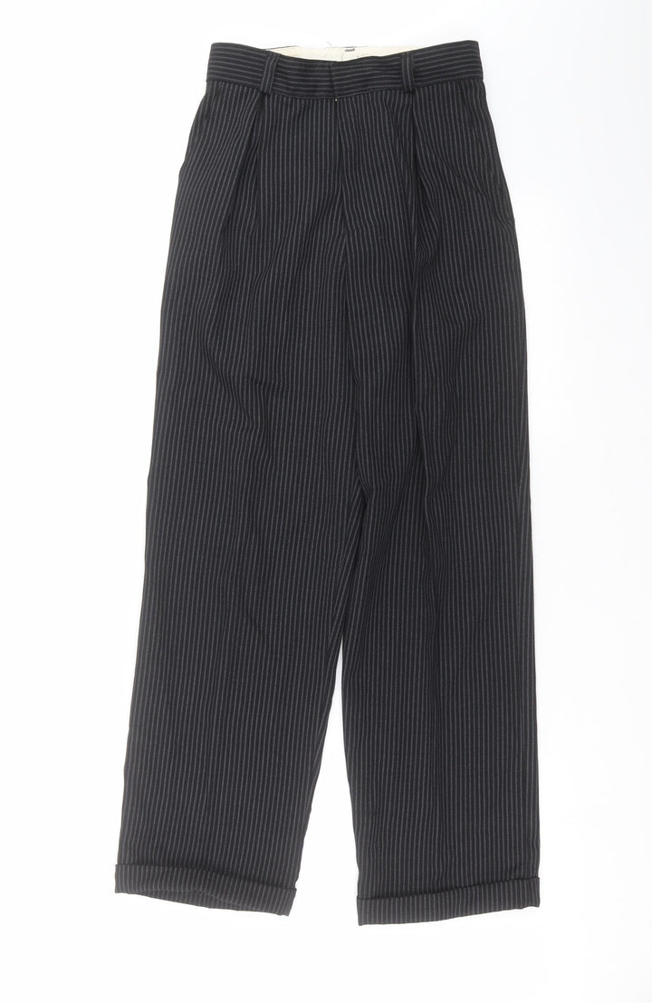 Preworn Boys Black Striped Dress Pants Trousers Size 10 Years