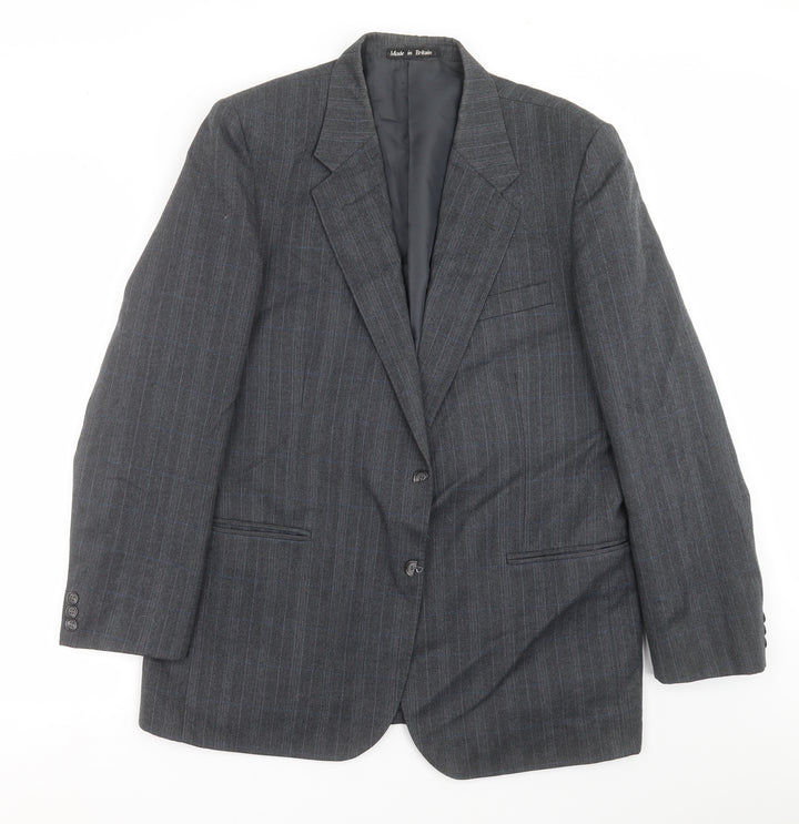 Dunn & Co Mens Grey Striped Jacket Suit Jacket Size 42