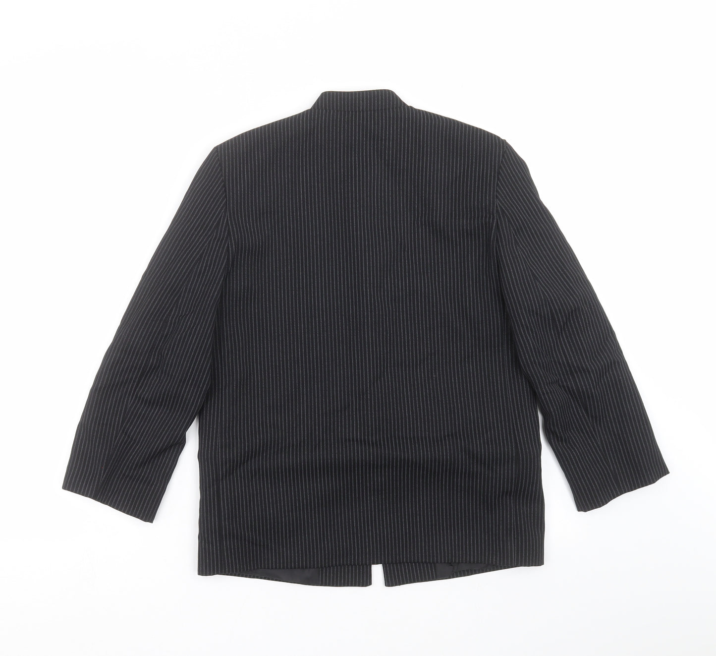 Preworn Boys Black Striped  Jacket Blazer Size 9 Years