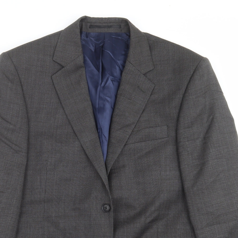 John Lewis Mens Grey Geometric  Jacket Suit Jacket Size 42