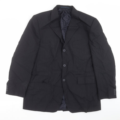 F&F Mens Black Striped  Jacket Suit Jacket Size 42