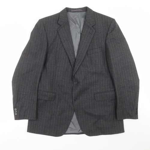 Burton Mens Grey Striped  Jacket Suit Jacket Size 42