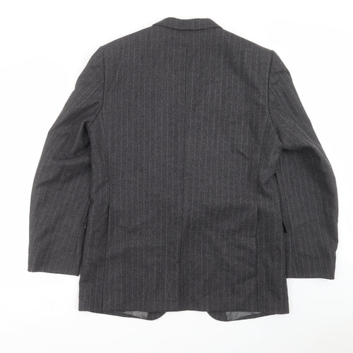 Burton Mens Grey Striped  Jacket Suit Jacket Size 42