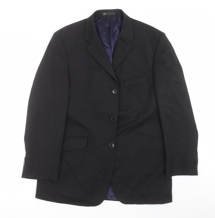BHS Mens Black Striped Jacket Suit Jacket Size 40