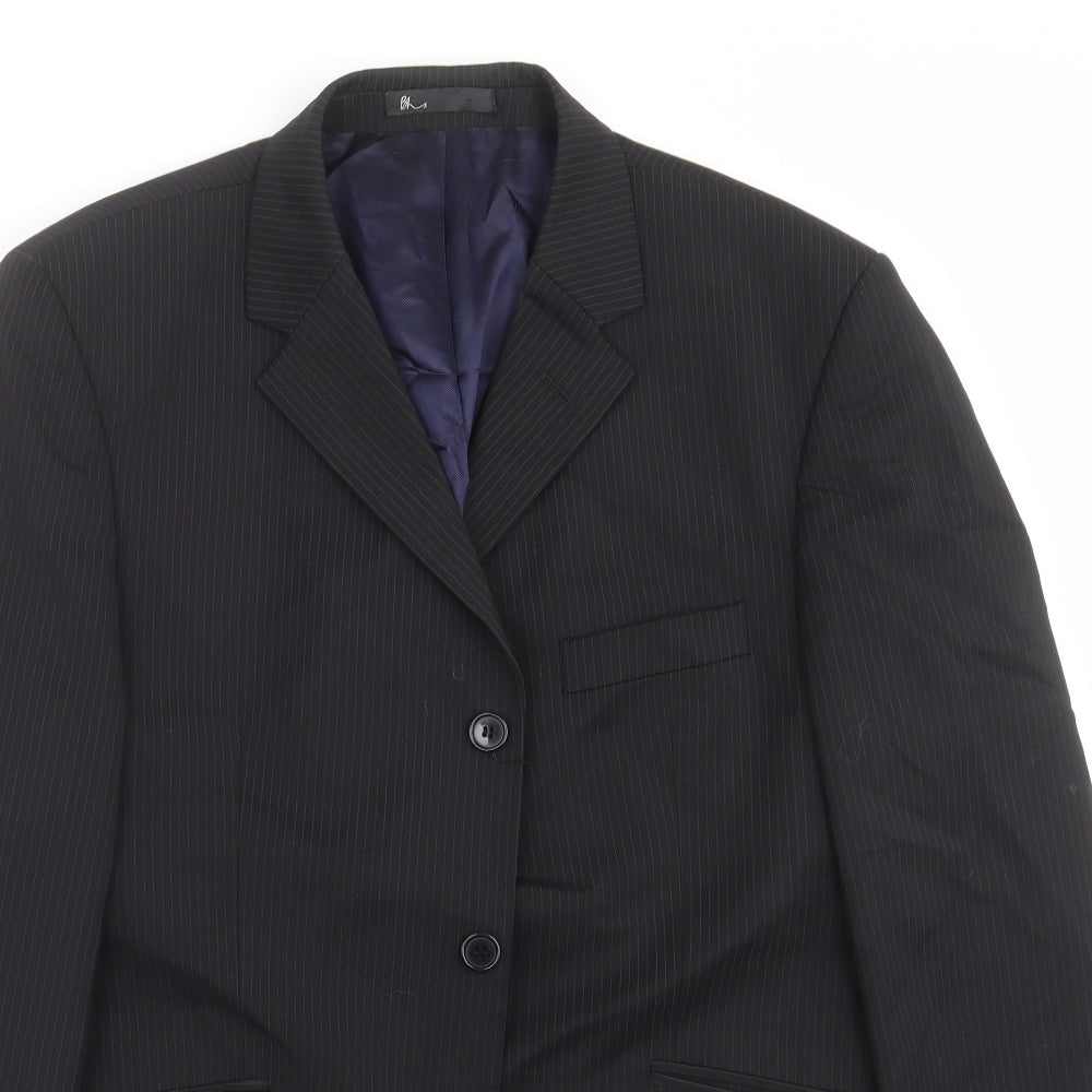 BHS Mens Black Striped  Jacket Suit Jacket Size 40