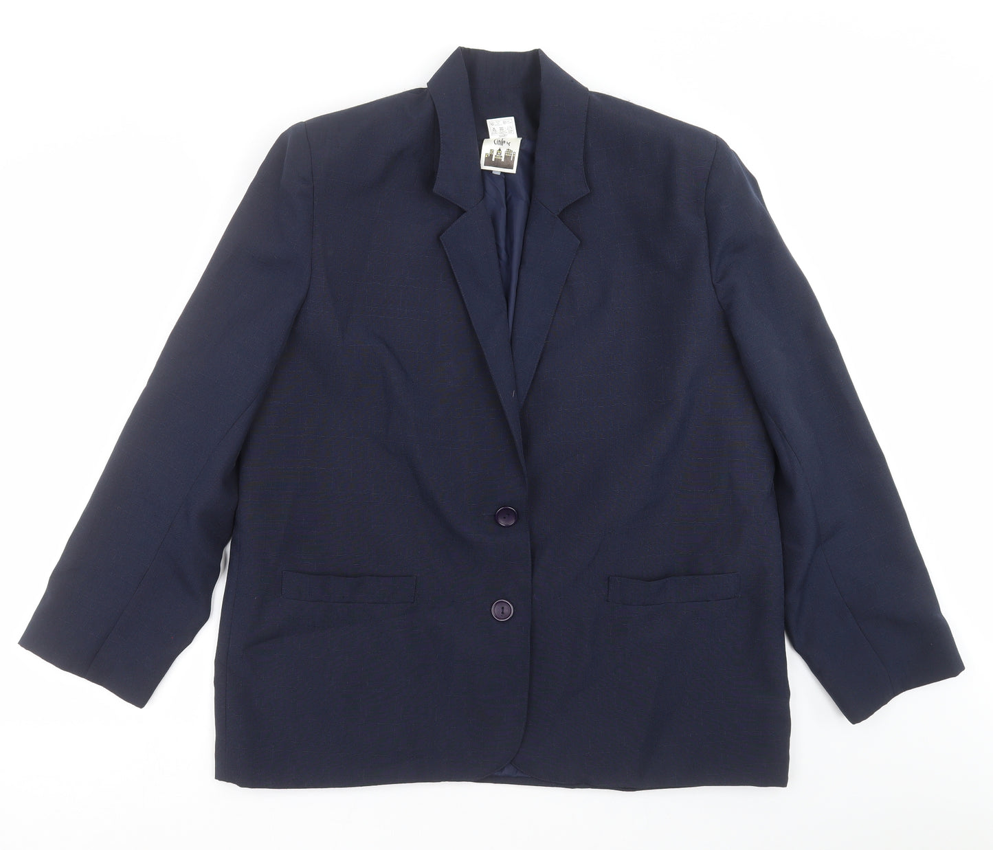 Citilites Womens Blue   Jacket Suit Jacket Size 18