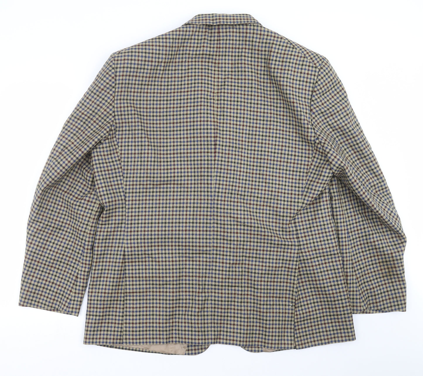 VARTEKS Mens Beige Check  Jacket Suit Jacket Size 46