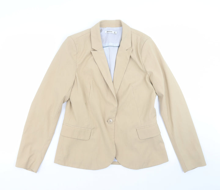 Stradivarius Womens Beige Jacket Suit Jacket Size L