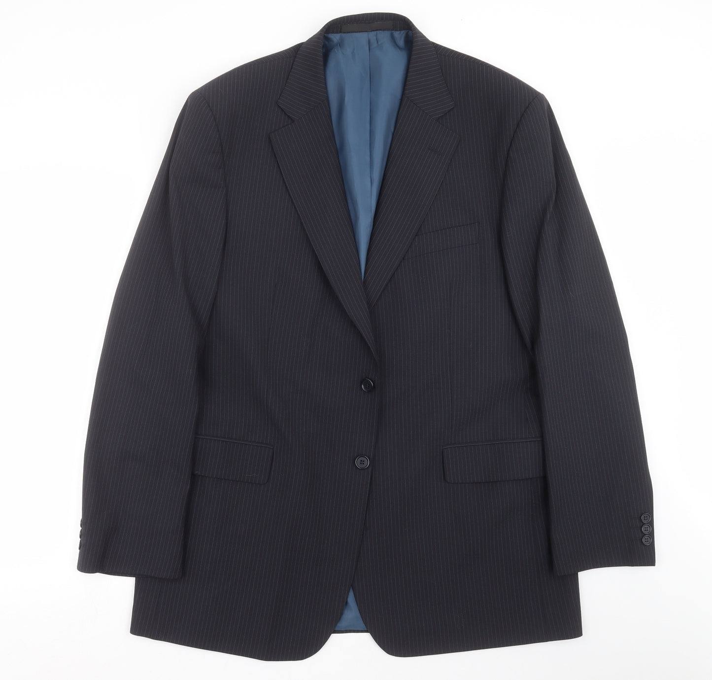 Marks and Spencer Mens Blue Striped  Jacket Suit Jacket Size 44