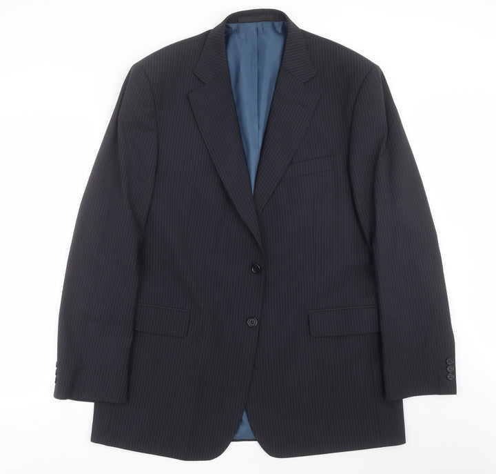 Marks and Spencer Mens Blue Striped  Jacket Suit Jacket Size 44