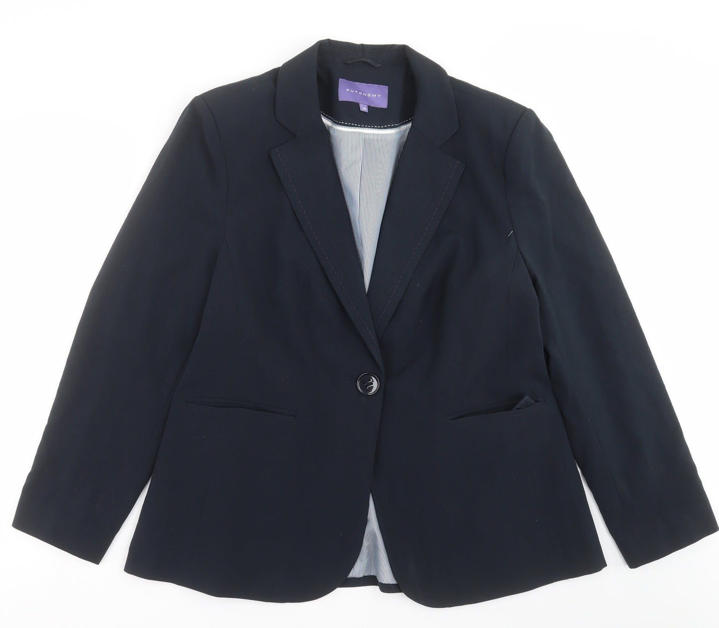 Autonomy Womens Blue   Jacket Suit Jacket Size 18