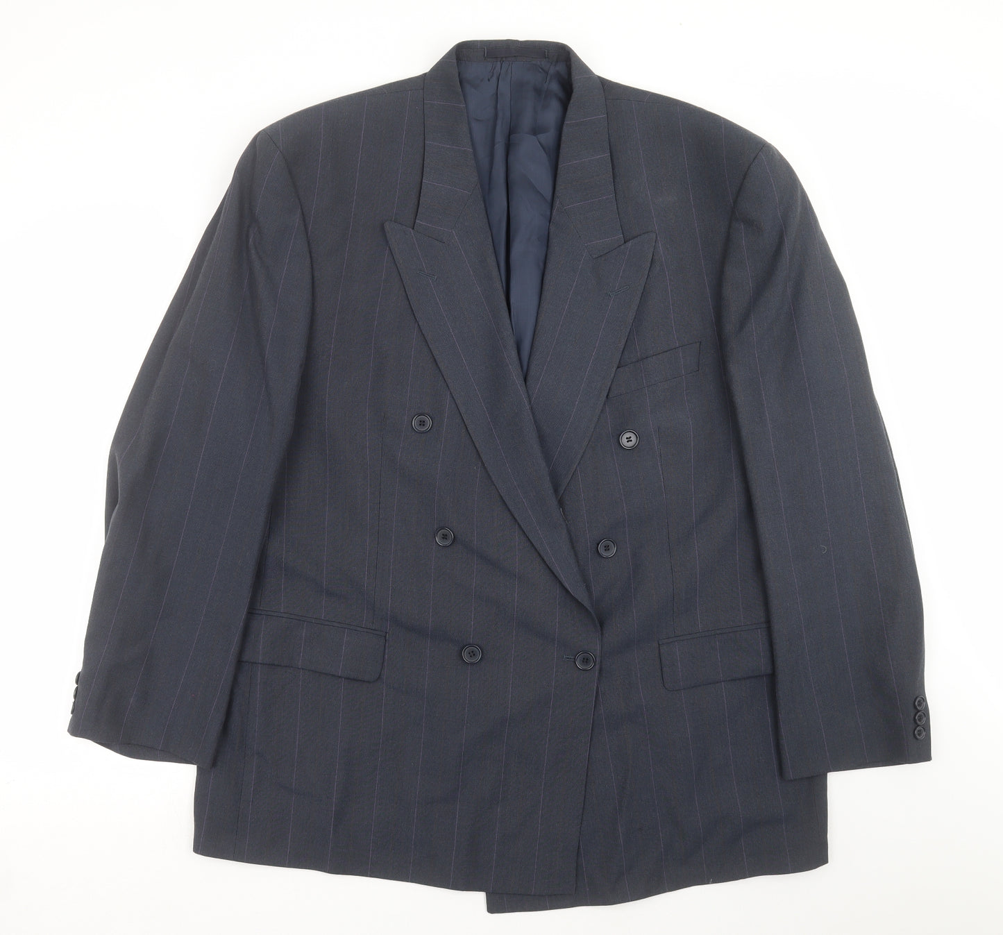 Marks and Spencer Mens Blue Striped  Jacket Suit Jacket Size 46