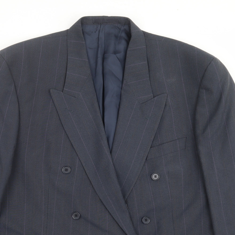 Marks and Spencer Mens Blue Striped  Jacket Suit Jacket Size 46