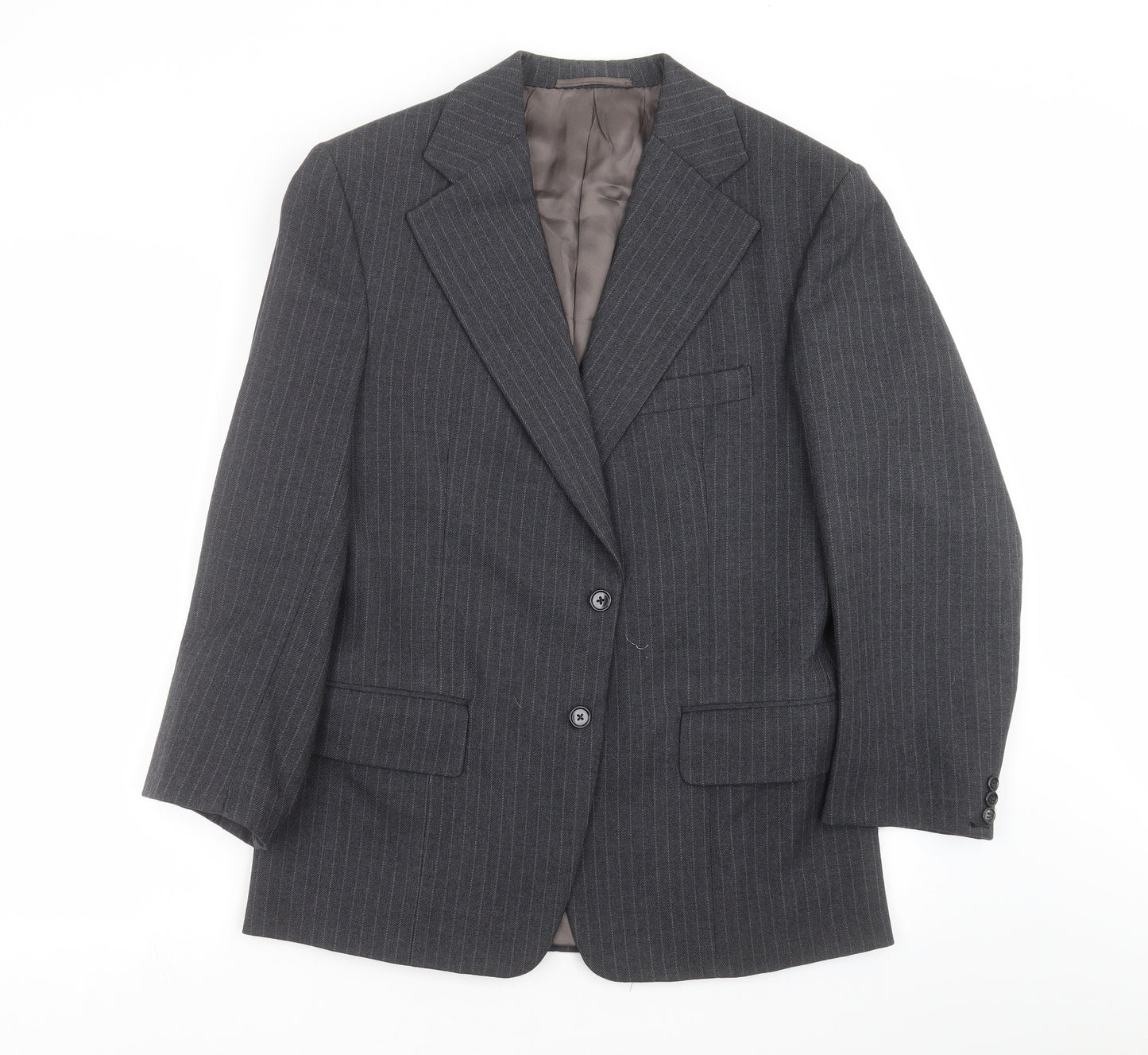 john atkinson Mens Grey Striped  Jacket Suit Jacket Size 38