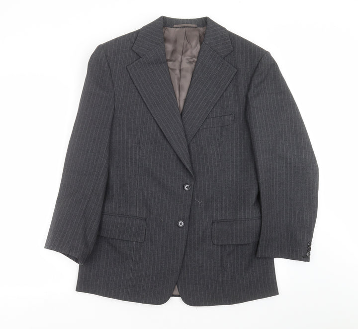 john atkinson Mens Grey Striped  Jacket Suit Jacket Size 38