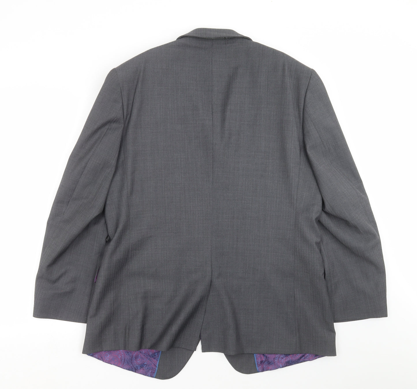 Preworn Mens Grey Striped  Jacket Suit Jacket Size 42
