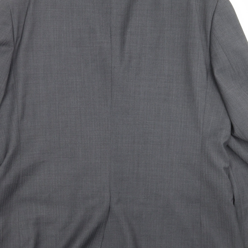 Preworn Mens Grey Striped  Jacket Suit Jacket Size 42