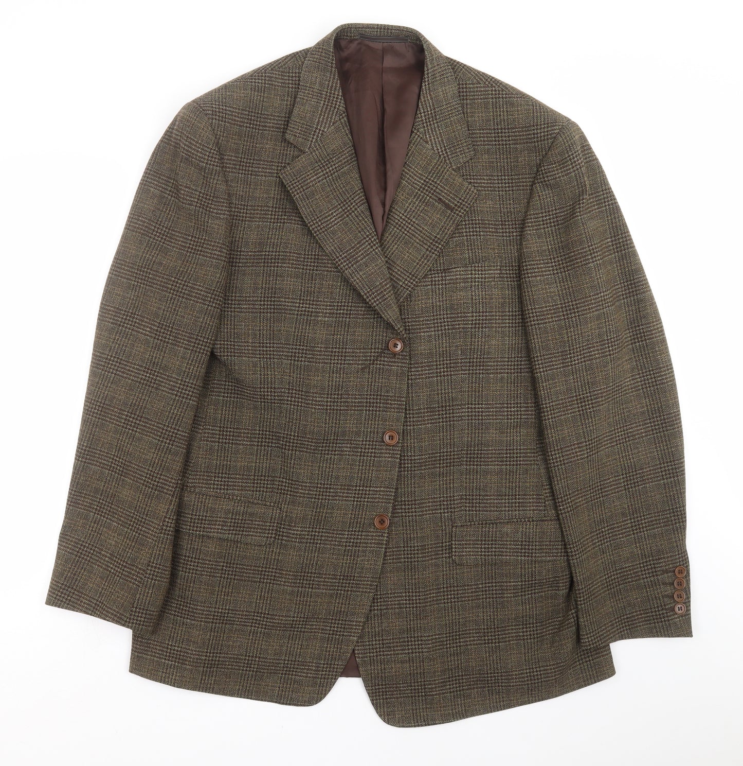 dunhill Mens Green Houndstooth  Jacket Suit Jacket Size 44