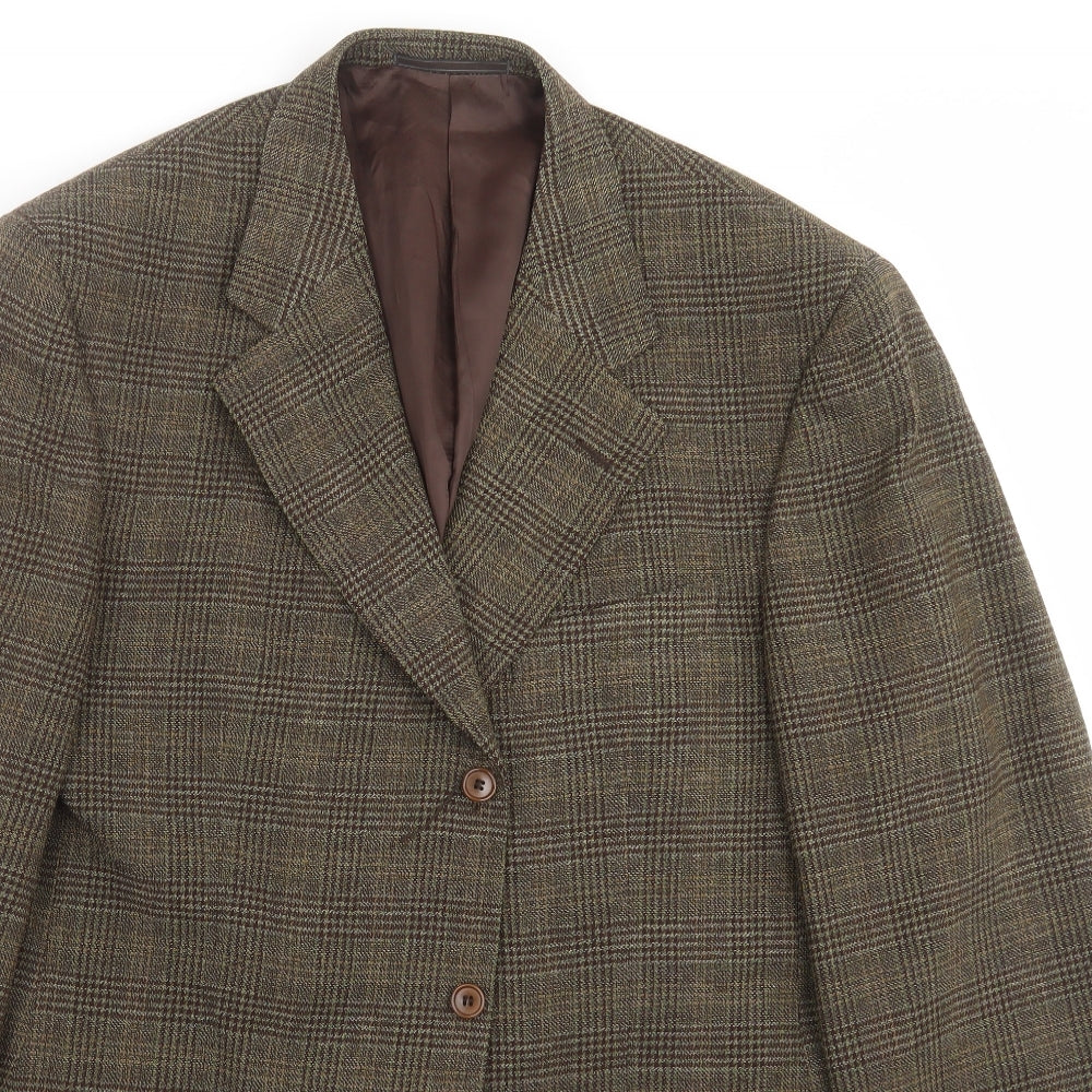 dunhill Mens Green Houndstooth  Jacket Suit Jacket Size 44