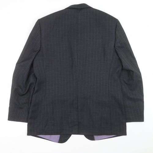 George Mens Grey Striped  Jacket Suit Jacket Size 42