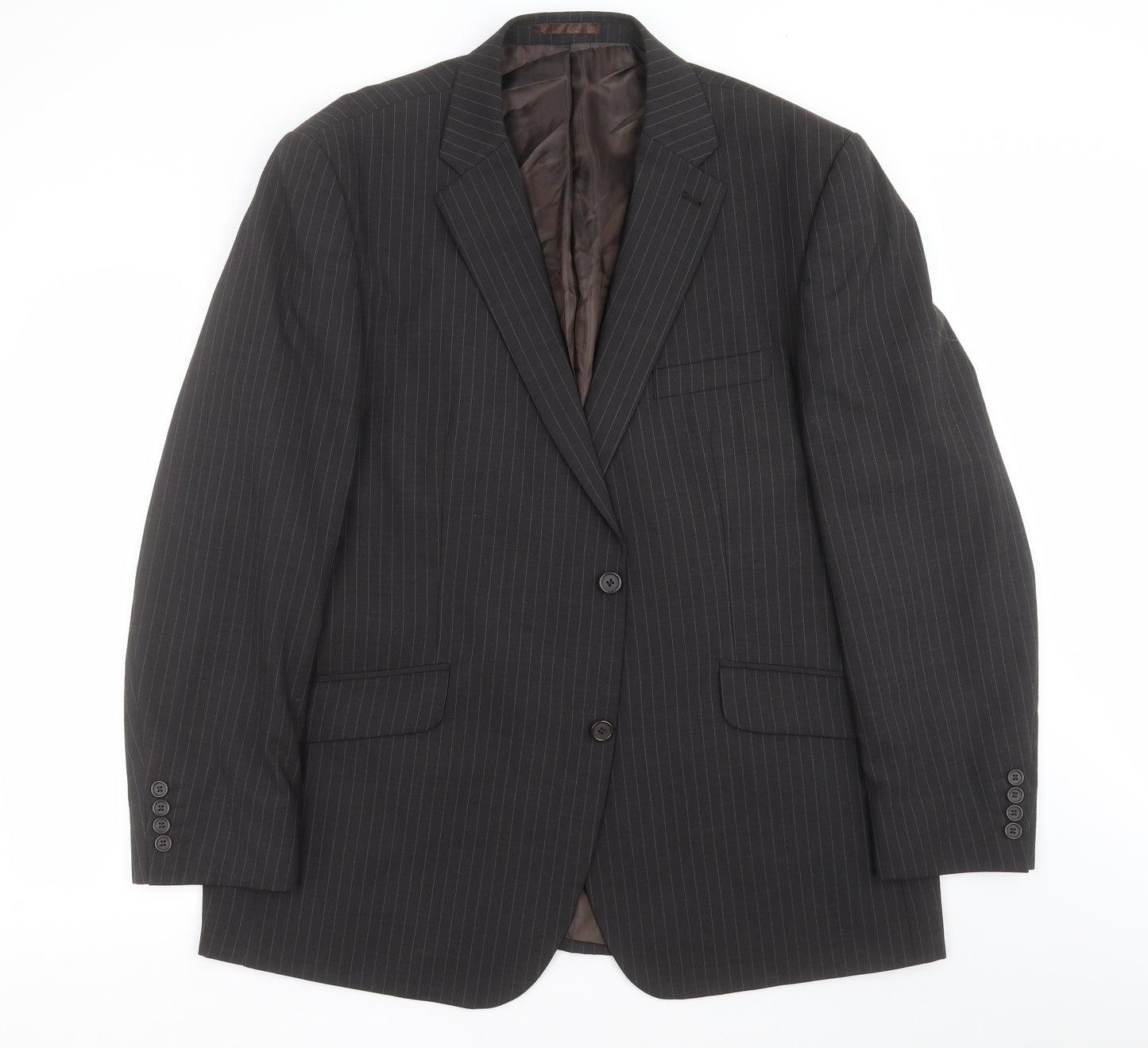 Tom English Mens Brown Striped  Jacket Suit Jacket Size 48