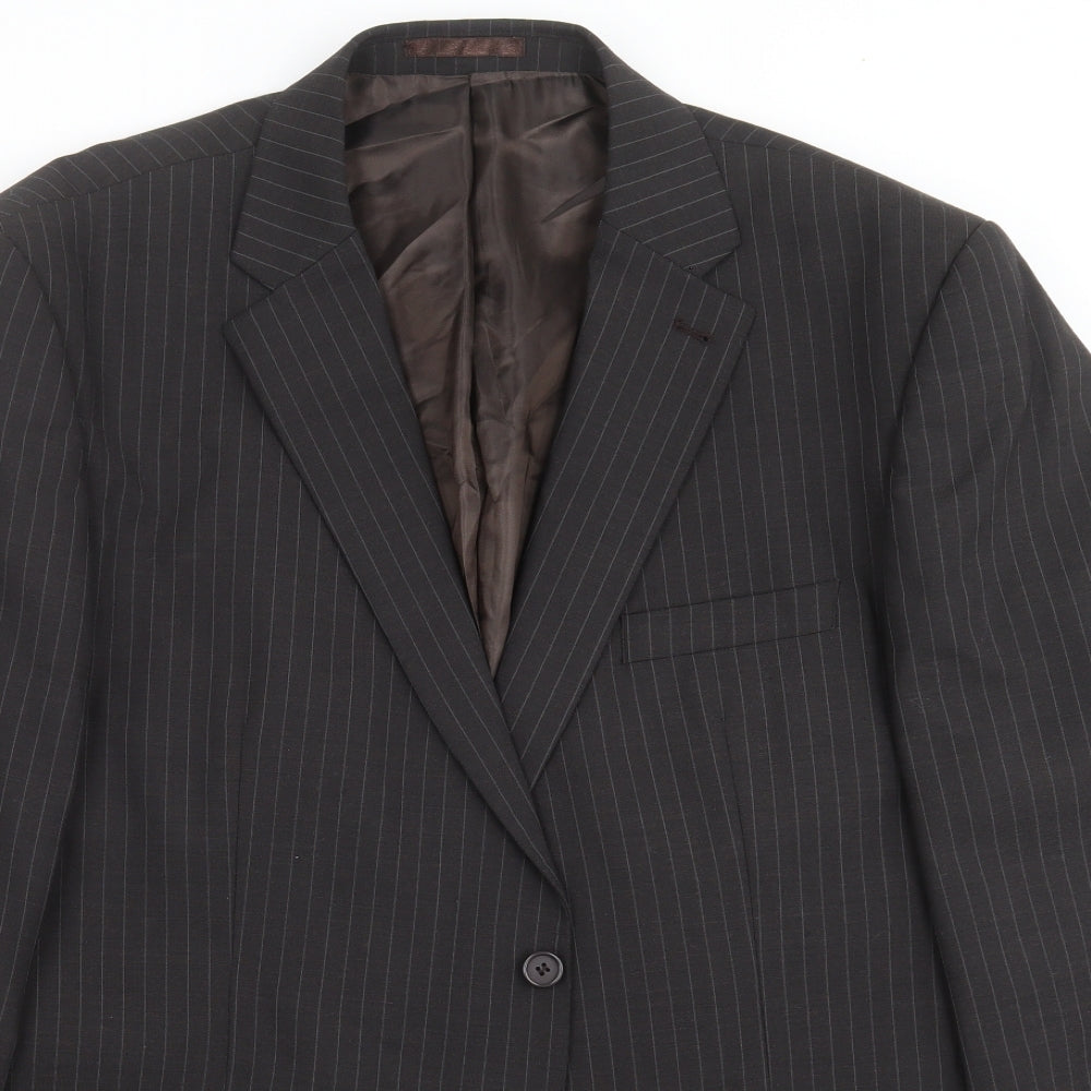 Tom English Mens Brown Striped  Jacket Suit Jacket Size 48