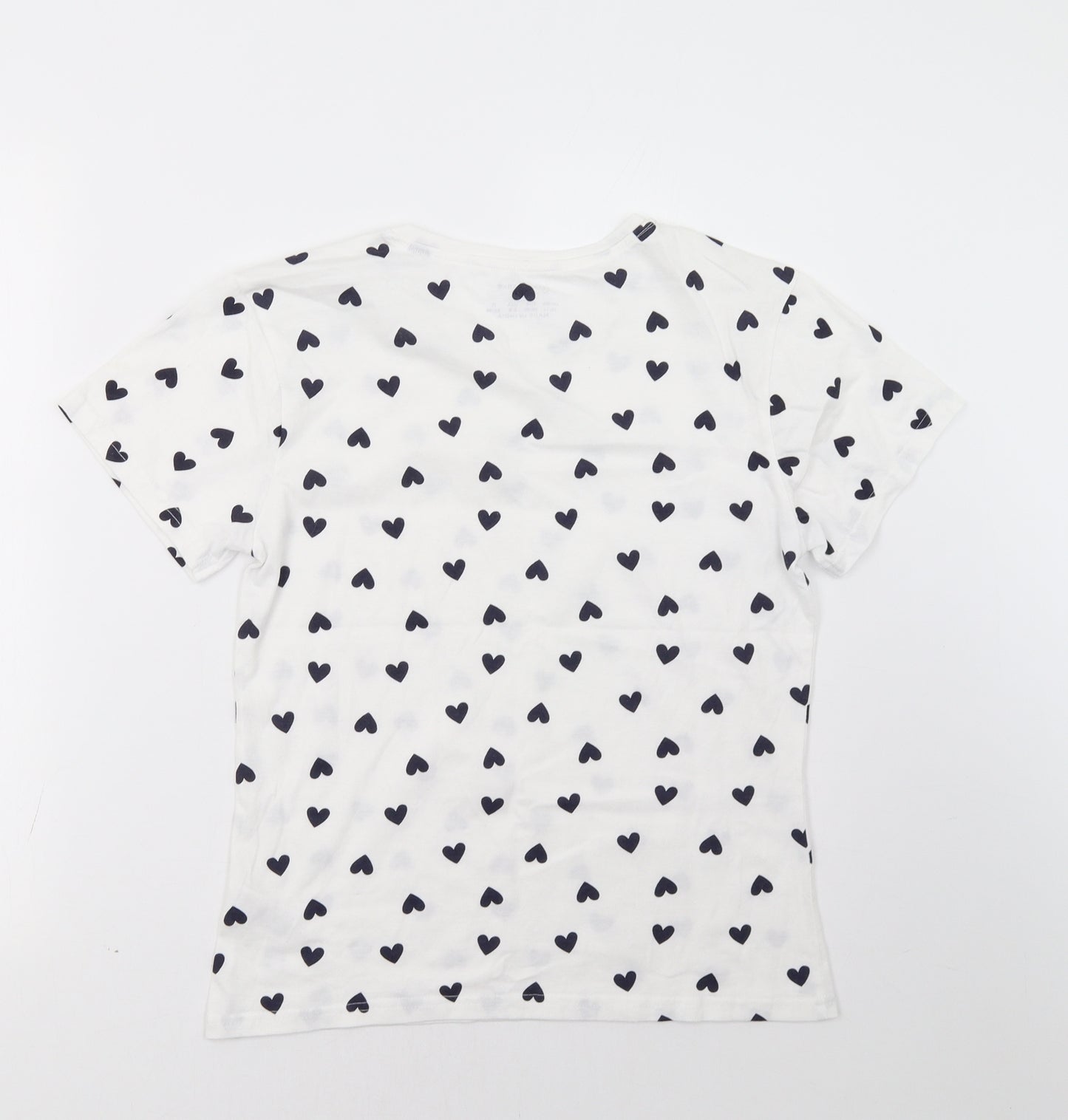 Primark Womens White Polka Dot  Basic T-Shirt Size 12