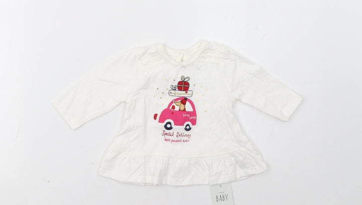 George Girls White Basic Casual Size Newborn