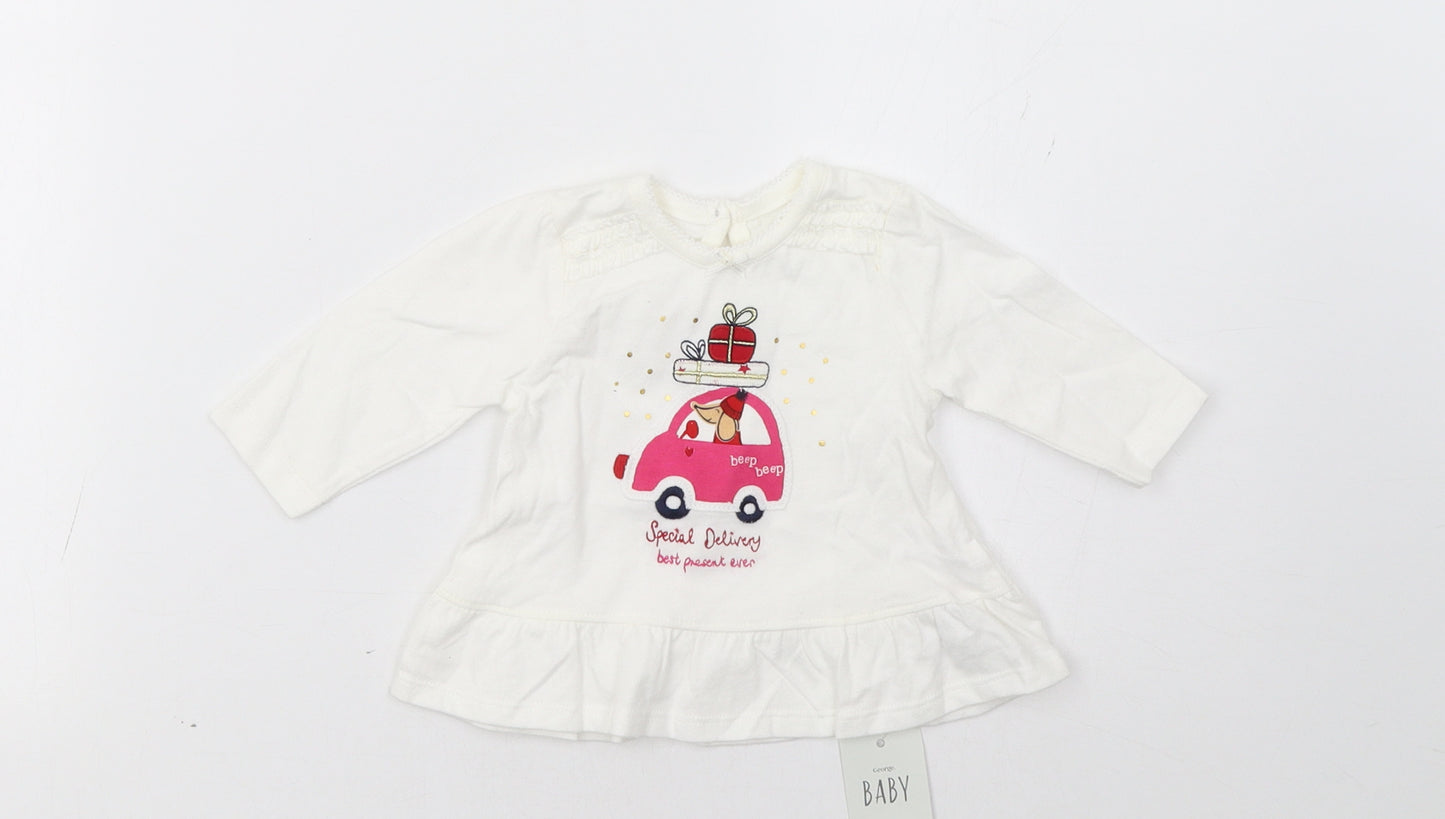 George Girls White   Basic Casual Size Newborn