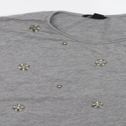 H&M Womens Grey   Pullover Sweatshirt Size L
