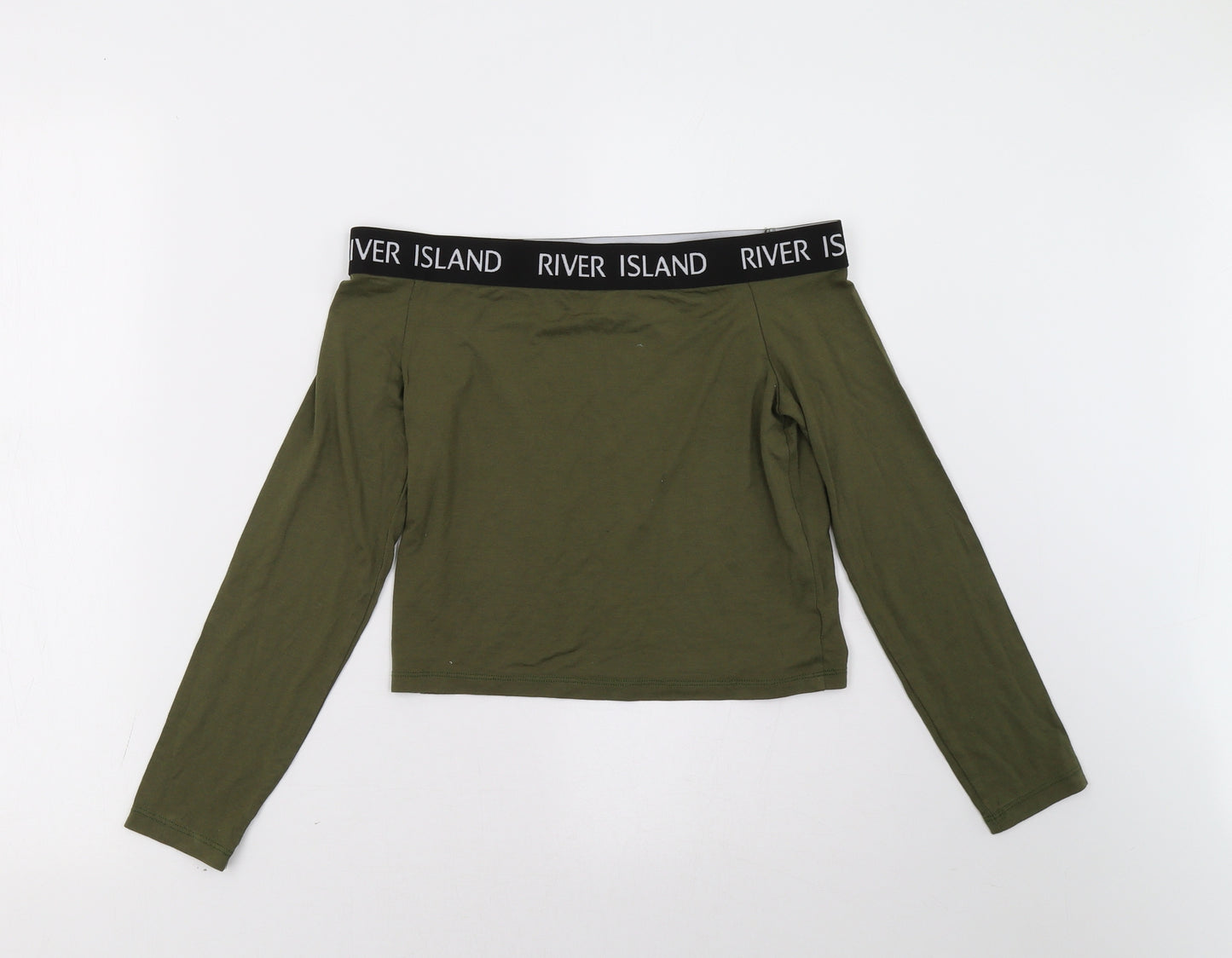 River Island Girls Green   Pullover Sweatshirt Size 11-12 Years