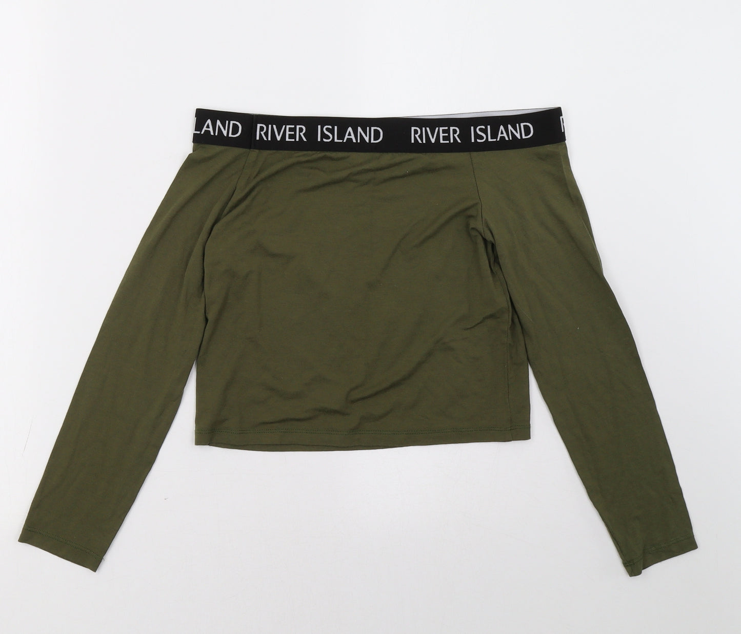 River Island Girls Green   Pullover Sweatshirt Size 11-12 Years