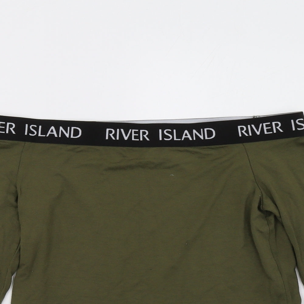 River Island Girls Green   Pullover Sweatshirt Size 11-12 Years