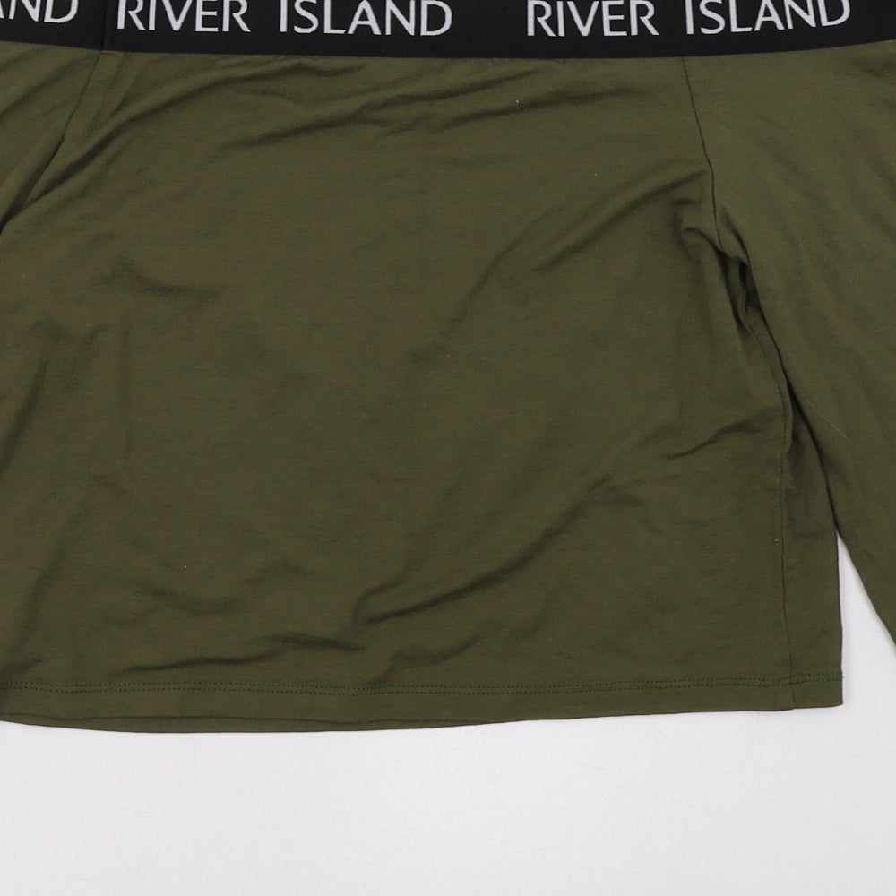 River Island Girls Green   Pullover Sweatshirt Size 11-12 Years