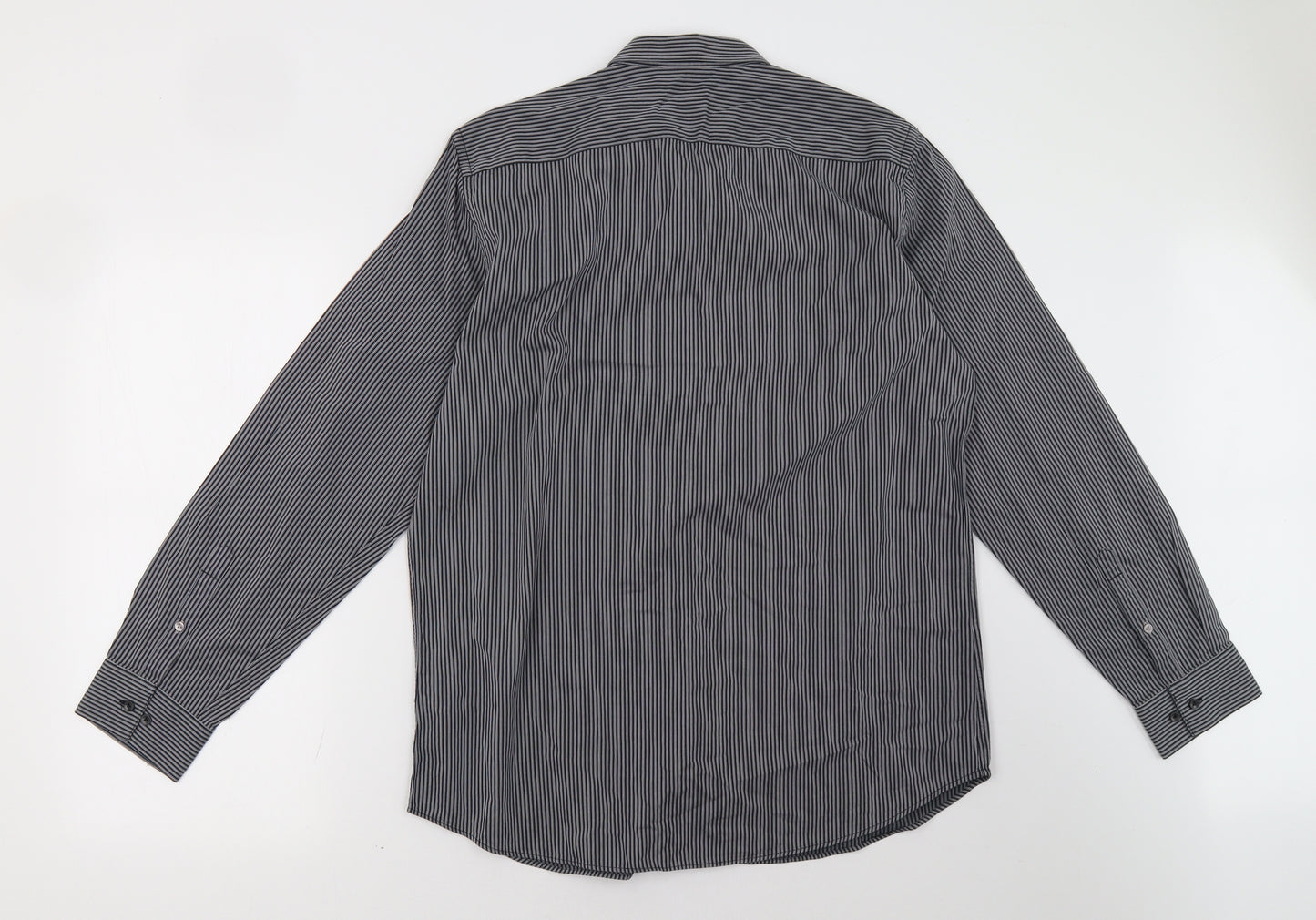 gibson  Mens Black Striped   Button-Up Size 16.5