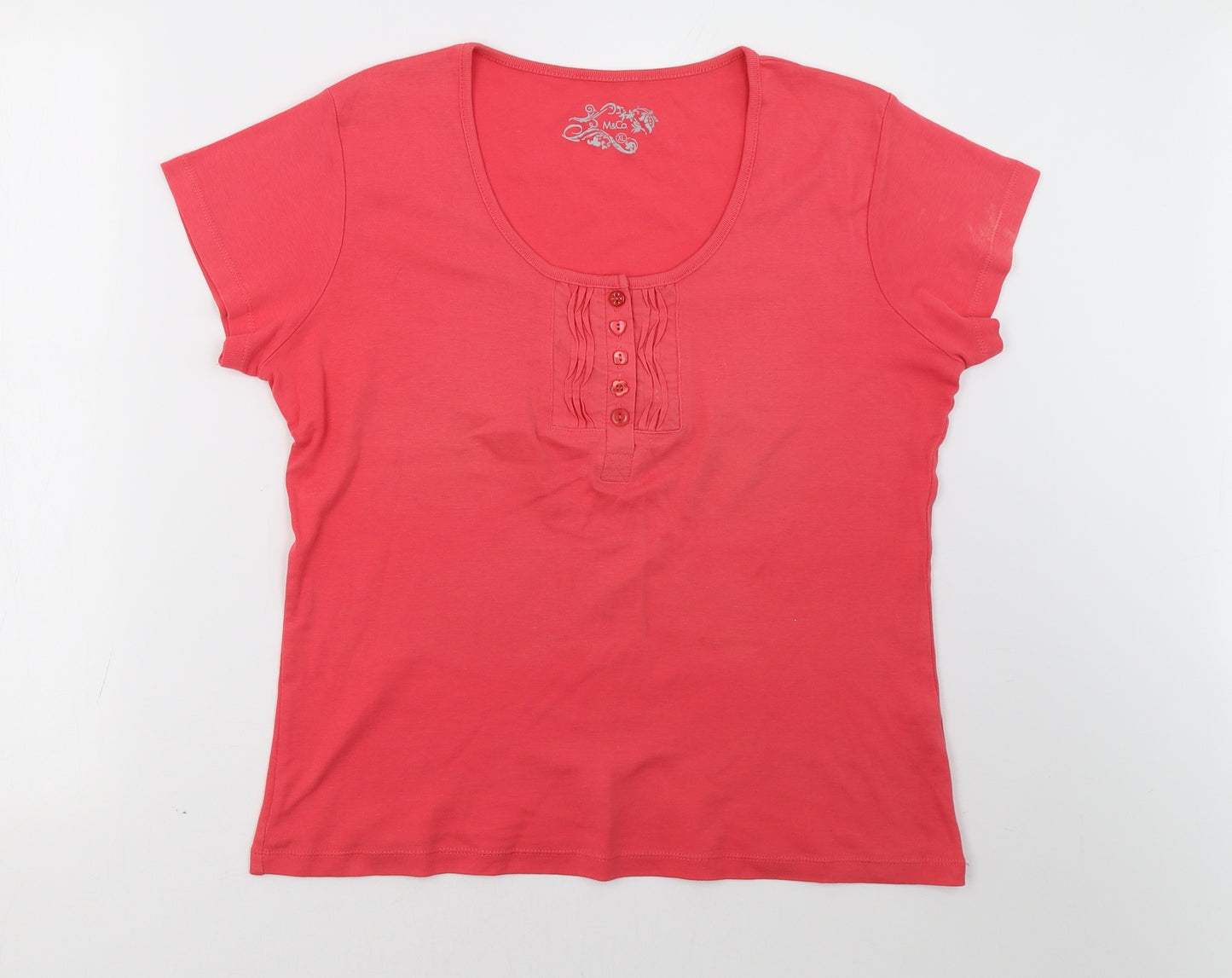M&Co Womens Pink   Basic T-Shirt Size XL