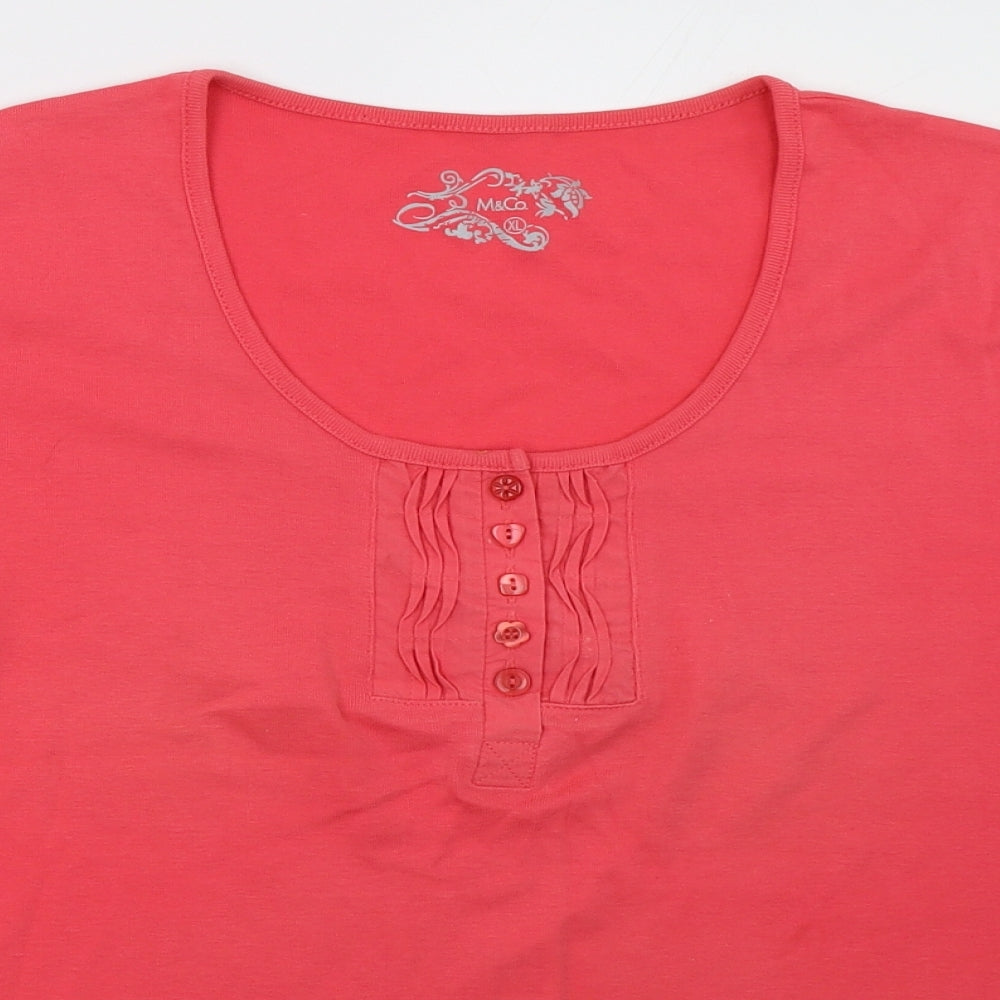 M&Co Womens Pink   Basic T-Shirt Size XL