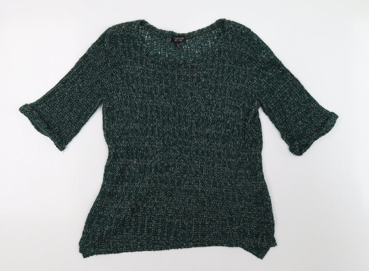 Topshop Womens Green   Pullover Sweatshirt Size 10