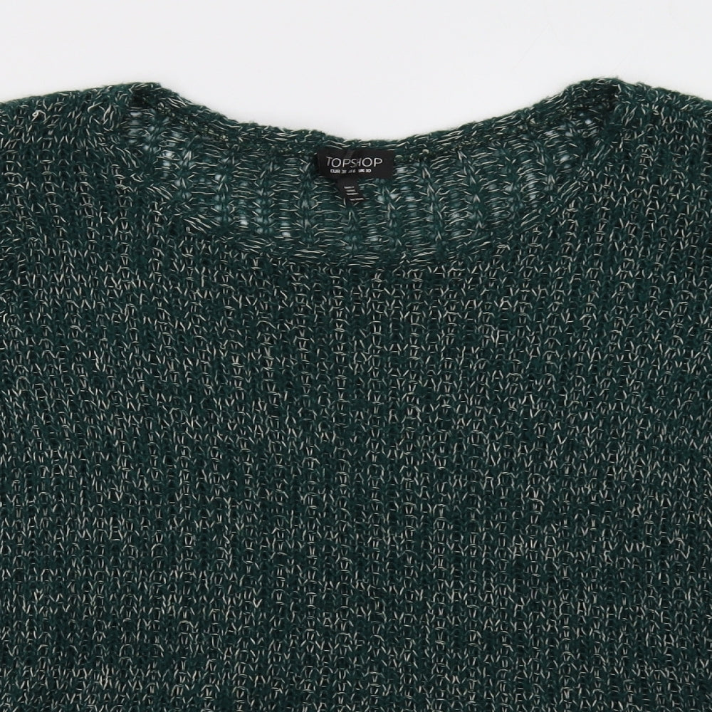 Topshop Womens Green   Pullover Sweatshirt Size 10
