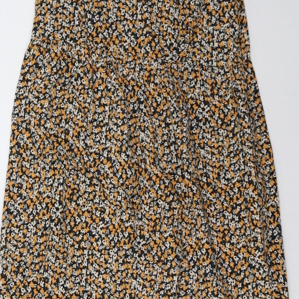 Pure Womens Orange Floral  A-Line  Size S