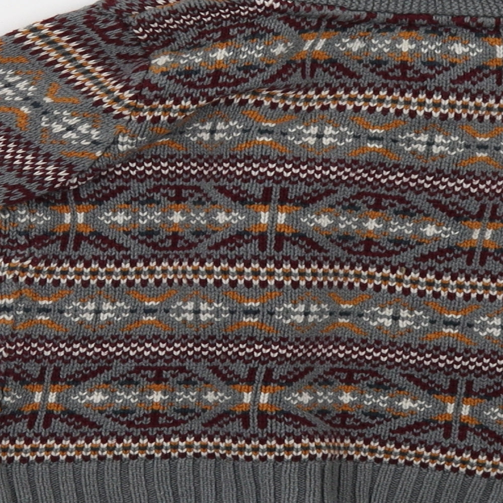 roriewhelan Boys Grey Geometric  Cardigan Jumper Size 3-4 Years